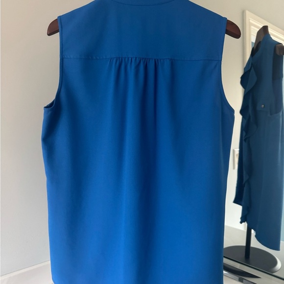 Kasper Royal Blue Ruffle Front Blouse US M - Picture 2 of 7
